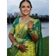 Women's Litchi silk Printed Saree With Unstitched Blouse (Light Green) Women's Litchi silk Printed Saree With Unstitched Blouse (Light Green)