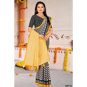 Generic Women's Soft Pure Cotton Printed Saree With Unstitched Blouse 5.5Mtr (Multicolor)