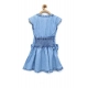 Girl's Denim Embellished Cap Sleeve bow Dress (Light Blue) Girl's Denim Embellished Cap Sleeve bow Dress (Light Blue)