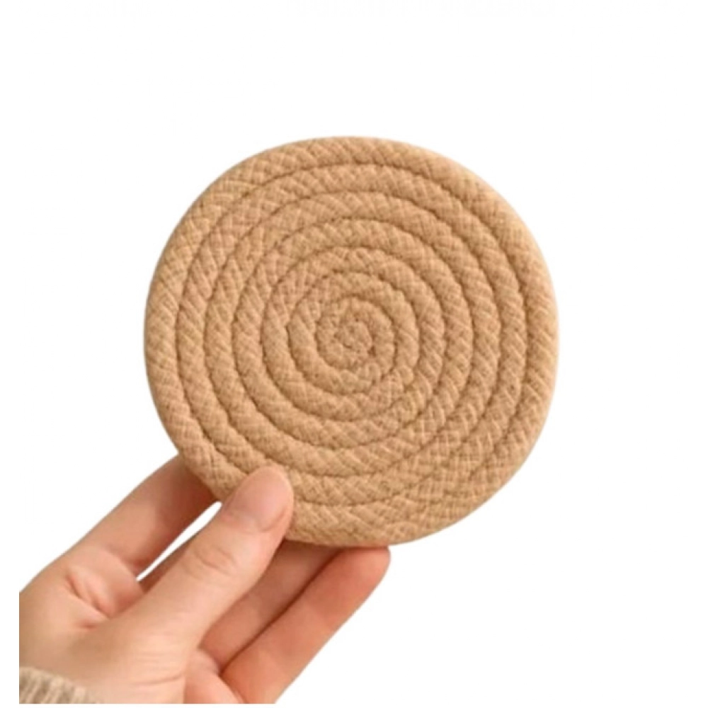 Cotton 6 Pcs Set Tea Coaster 6 Pcs Set (Beige)