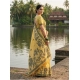 Women's Linen Cotton Printed Saree With Unstitched Blouse 5.5Mtr (Yellow) Women's Linen Cotton Printed Saree With Unstitched Blouse 5.5Mtr (Yellow)