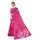 Women's Cotton Silk Bandhni Saree With Unstitched Blouse 5.5Mtr (Pink) Women's Cotton Silk Bandhni Saree With Unstitched Blouse 5.5Mtr (Pink)