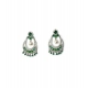 Women's Brass Silver Plated Chandbali Earrings (Green) Women's Brass Silver Plated Chandbali Earrings (Green)