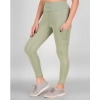 Dropship Women's Polyester Solid Ankle length High Waisted Tights (Sea Green)