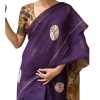 Women's Linen Printed Saree With Unstitched Blouse 5.5Mtr (Purple) Women's Linen Printed Saree With Unstitched Blouse 5.5Mtr (Purple)