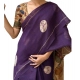 Women's Linen Printed Saree With Unstitched Blouse 5.5Mtr (Purple) Women's Linen Printed Saree With Unstitched Blouse 5.5Mtr (Purple)