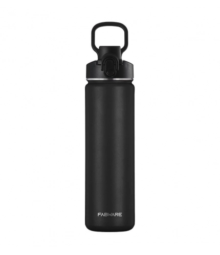 650 Ml Double Wall Insulated Stainless Steel Water Bottle With Flip Lid (Black)