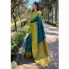 Women's Soft Lichi Silk Printed Saree With Unstitched Blouse 5.5Mtr (Green) Women's Soft Lichi Silk Printed Saree With Unstitched Blouse 5.5Mtr (Green)