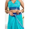 Women's Faux Linen Floral Print Ready to wear Saree With Unstitched Blouse 5.5Mtr (Light_AquaBlue) Women's Faux Linen Floral Print Ready to wear Saree With Unstitched Blouse 5.5Mtr (Light_AquaBlue)