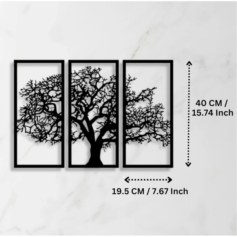 Wooden 3 Pieces Tree Wall Art Panel Frame for Home Decor Wooden 3 Pieces Tree Wall Art Panel Frame for Home Decor