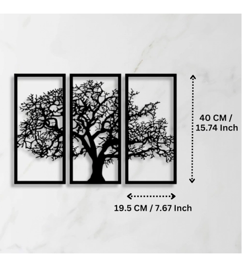 Wooden 3 Pieces Tree Wall Art Panel Frame for Home Decor Wooden 3 Pieces Tree Wall Art Panel Frame for Home Decor
