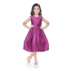 Girl's Taffeta Silk Soild Sleeve Less Round Neck Dress (Purple) Girl's Taffeta Silk Soild Sleeve Less Round Neck Dress (Purple)