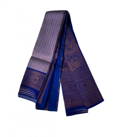 Women's Soft Silk Wooven Saree With Unstitched Blouse 5.5Mtr (Dark Lavender)