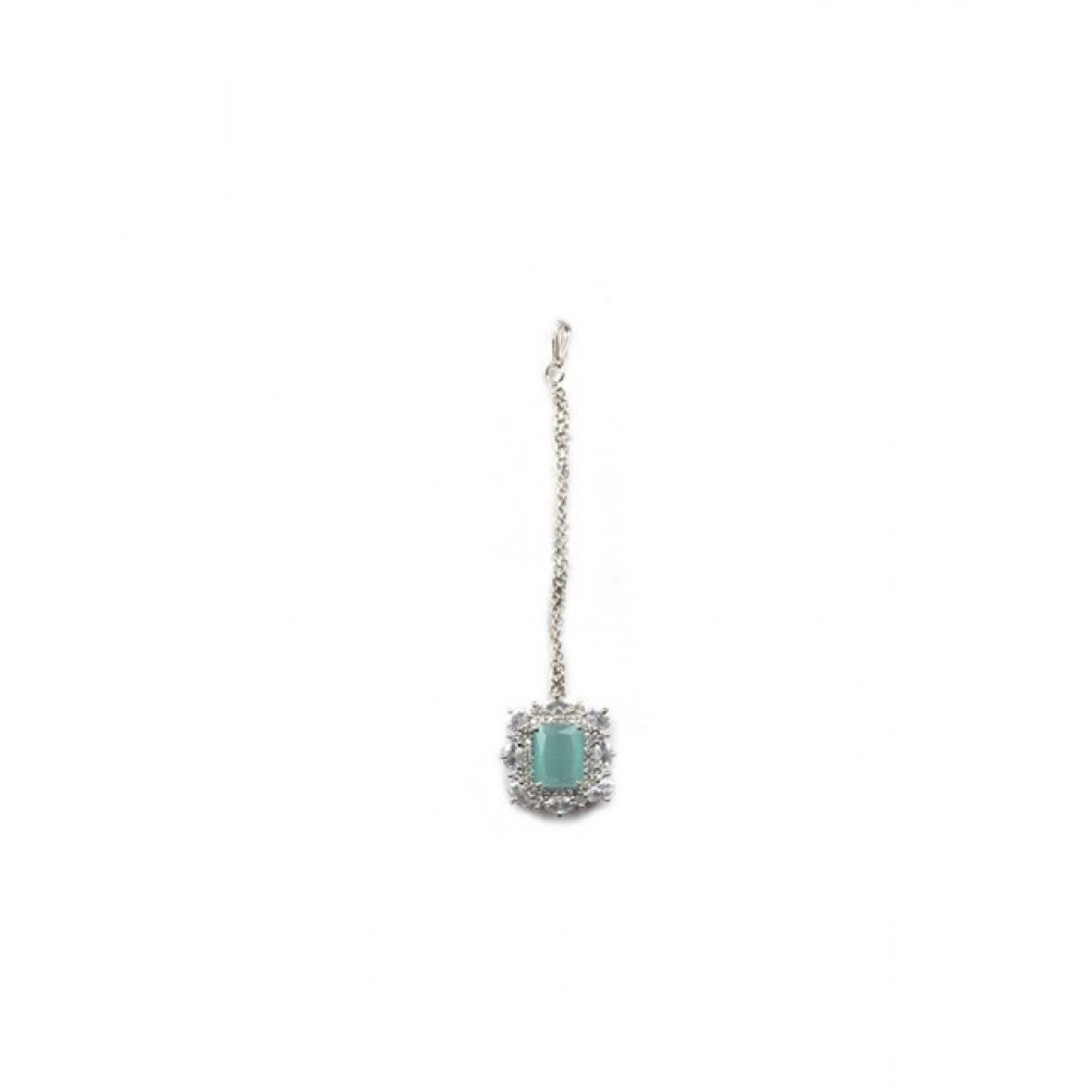 Women's Brass Silver Plated Pendant Set (Mint)