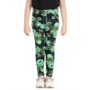 Girl's Cotton Lycra Floral Elasticated Jeggings (Black-Green) Girl's Cotton Lycra Floral Elasticated Jeggings (Black-Green)