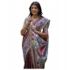 Women's Faux_Tussar Geometric_Print Saree With Unstitched Blouse 5.5Mtr (Coffee)