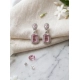 Women's Brass Silver Plated Drop Earrings (Pink) Women's Brass Silver Plated Drop Earrings (Pink)