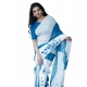 Women's Linen Printed Saree With Unstitched Blouse 5.5Mtr (White) Women's Linen Printed Saree With Unstitched Blouse 5.5Mtr (White)