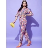 Women's Polyester Floral 3-4th Sleeve Co-Ord Set (Multicolor)