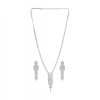 Women's Brass Silver Plated Necklace set (Silver)