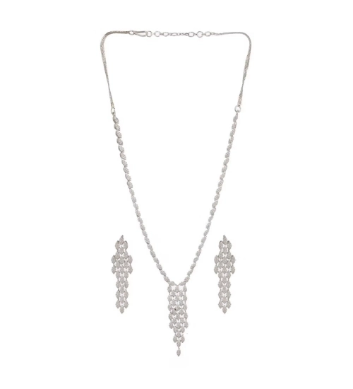 Women's Brass Silver Plated Necklace set (Silver) Women's Brass Silver Plated Necklace set (Silver)