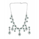 Women's Brass Silver Plated Necklace set (Green)