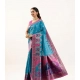 Women's Faux_Banarasi Woven Motifs Saree With Unstitched Blouse 5.5Mtr (Teal)