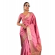 Women's Satin Printed Saree With Unstitched Blouse 5.5Mtr (Pink) Women's Satin Printed Saree With Unstitched Blouse 5.5Mtr (Pink)