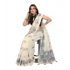 Women's Linen Cotton Printed Saree With Unstitched Blouse 5.5Mtr (Off White) Women's Linen Cotton Printed Saree With Unstitched Blouse 5.5Mtr (Off White)