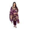 Women's Cotton Blend Printed Kurti With Pant Dupatta Set (Purple) Women's Cotton Blend Printed Kurti With Pant Dupatta Set (Purple)