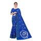 Women's Cotton Silk Bandhni Saree With Unstitched Blouse 5.5Mtr (Royal Blue)