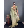 Women's Satin Printed Saree With Unstitched Blouse 5.5Mtr (Green) Women's Satin Printed Saree With Unstitched Blouse 5.5Mtr (Green)