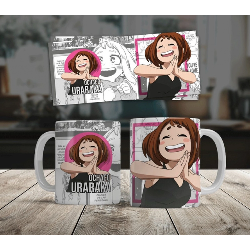 Anime Ochaco Uraraka Ceramic Printed Coffee Mug (White)
