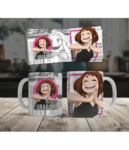 Anime Ochaco Uraraka Ceramic Printed Coffee Mug (White)
