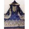 Women's Banarasi Silk Printed Unstitched Salwar Suit Material With Dupatta (Navy Blue, 3Mtrs) Women's Banarasi Silk Printed Unstitched Salwar Suit Material With Dupatta (Navy Blue, 3Mtrs)