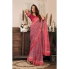 Women's Faux Linen Geometric Print Ready to wear Saree With Unstitched Blouse 5.5Mtr (Red) Women's Faux Linen Geometric Print Ready to wear Saree With Unstitched Blouse 5.5Mtr (Red)