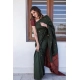 Women's Litchi silk Printed Saree With Unstitched Blouse (Dark Green) Women's Litchi silk Printed Saree With Unstitched Blouse (Dark Green)