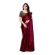 Women's Satin Printed Saree With Unstitched Blouse 5.5Mtr (Maroon)