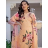 Women's Cotton Blend Printed Kurti With Pant Dupatta Set (Orange) Women's Cotton Blend Printed Kurti With Pant Dupatta Set (Orange)