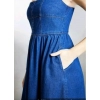 Women's Casual Denim Sleeveless Dress (Blue)