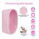 Cotton 8x3 Inch Round 2 Set Bedside Organizer (Pink)