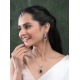 Women's Brass Silver Plated Pendant Set (Green)