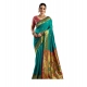 Women's Silk Blend Woven Saree With Unstitched Blouse 5.5 Mtr (Aqua_Blue)