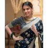 Women's Soft Lichi Silk Printed Saree With Unstitched Blouse 5.5Mtr (Blue) Women's Soft Lichi Silk Printed Saree With Unstitched Blouse 5.5Mtr (Blue)