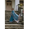 Women's Silk_Blend Butti Pattern Saree With Unstitched Blouse 5.5Mtr (Teal)