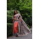 Women's Faux_Tussar Ethnic_Print Saree With Unstitched Blouse 5.5Mtr (Rust) Women's Faux_Tussar Ethnic_Print Saree With Unstitched Blouse 5.5Mtr (Rust)