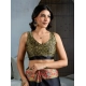 Women's Satin Crepe Printed Saree With Unstitched Blouse 5.5Mtr (Blue)