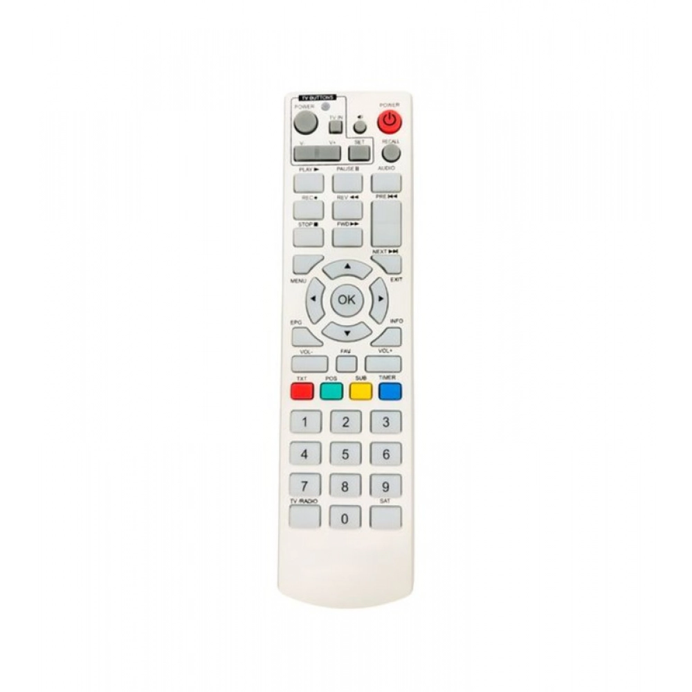 Ecomoye DTH Remote No. 1202, Compatible/Replacement for Solid Free Dish DTH Remote, White (Exactly Same Remote will Only Work)