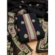 Women's Banarasi Silk Printed Unstitched Salwar Suit Material With Dupatta (Black, 3Mtrs)