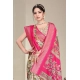 Women's Cotton Silk  Printed Saree With Unstitched Blouse 5.5Mtr (Pink)